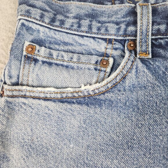 Levis Jeans Mens 34x30 Blue Denim Straight Leg 505 Mid Rise Classic American - Picture 4 of 15